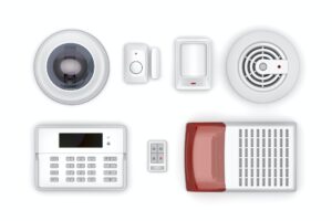Set of security electronic devices